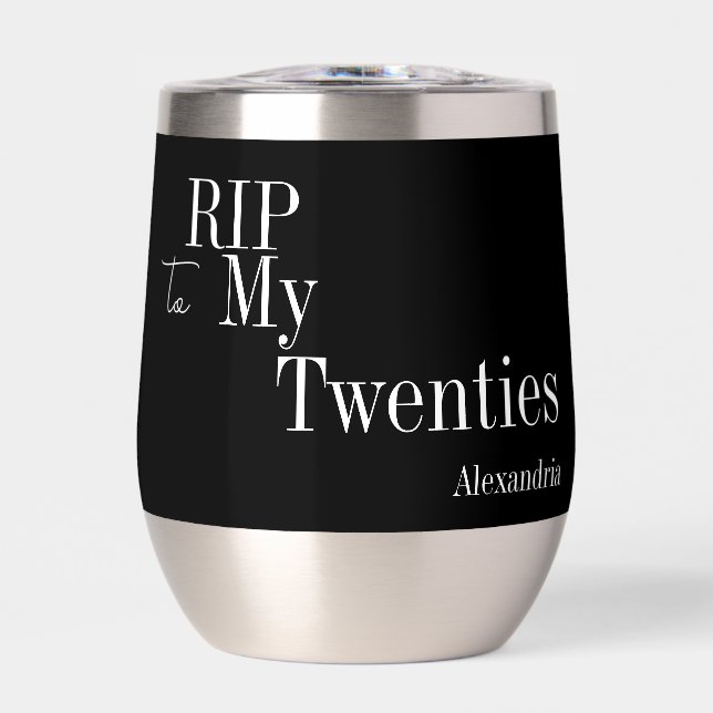 30th Birthday RIP 20s Party Black and White (Front)