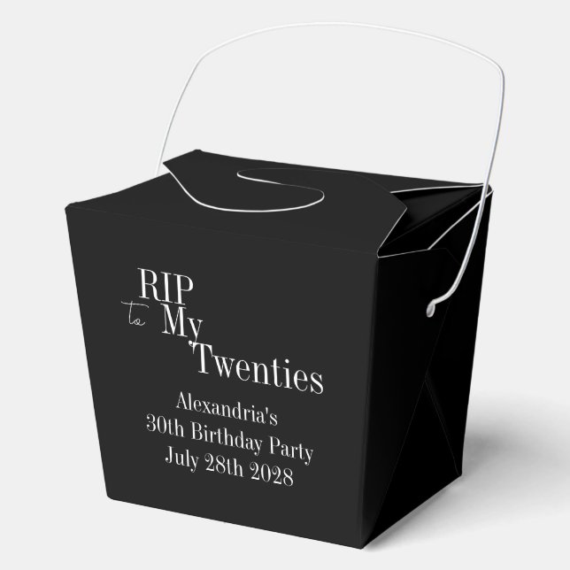 30th Birthday RIP 20s Party Favour Box (Front)