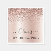 30th Birthday Rose Gold - Blush Pink Glitter