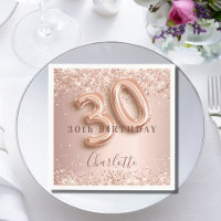 30th birthday rose gold blush pink name