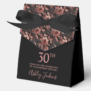 30th Birthday Rose Gold Floral Thank You  Favour Box