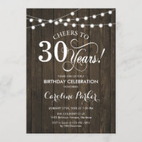 30th Birthday - Rustic Wood Pattern