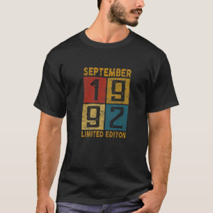 30th Birthday September 1992 Born In 1992 30 Yrs O T-Shirt
