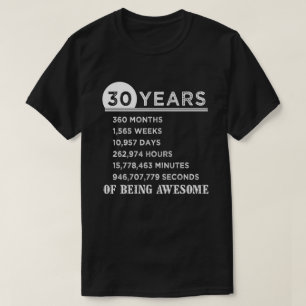 30th Birthday Shirt 30 Years Old Anniversary Gifts