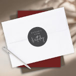 30th Birthday Simple Minimalist Flat Black Classic Round Sticker<br><div class="desc">A simple minimal 30th birthday sticker to use on party favours,  as envelope seals,  or on wrap and craft items for your party. The modern minimalist layout pairs a deep matte black background with refined ivory-beige typography—featuring a bold sans-serif paired with handwritten script for the word “Birthday.”</div>