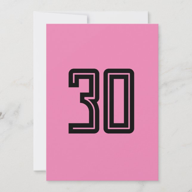 30TH BIRTHDAY SIMPLE PINK CUSTOM INVITATION (Front)