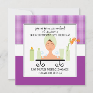 30th Birthday Spa Weekend Getaway Invitation