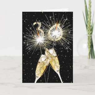 30th Birthday Sparklers and Champagne Toast Card