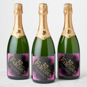 30th Birthday Sparkling Wine Label
