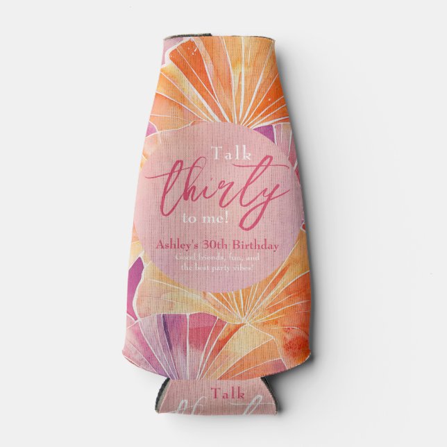 30th Birthday Talk Thirty to Me Bottle Cooler (Front)