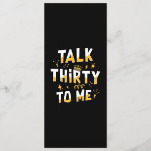 30th Birthday   Talk Thirty To Me Menu