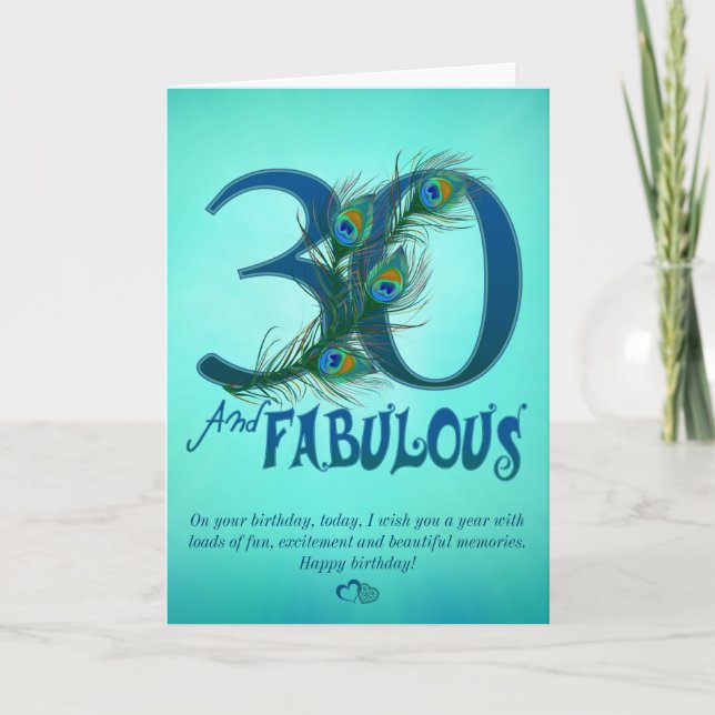 30th Birthday template Cards (Front)