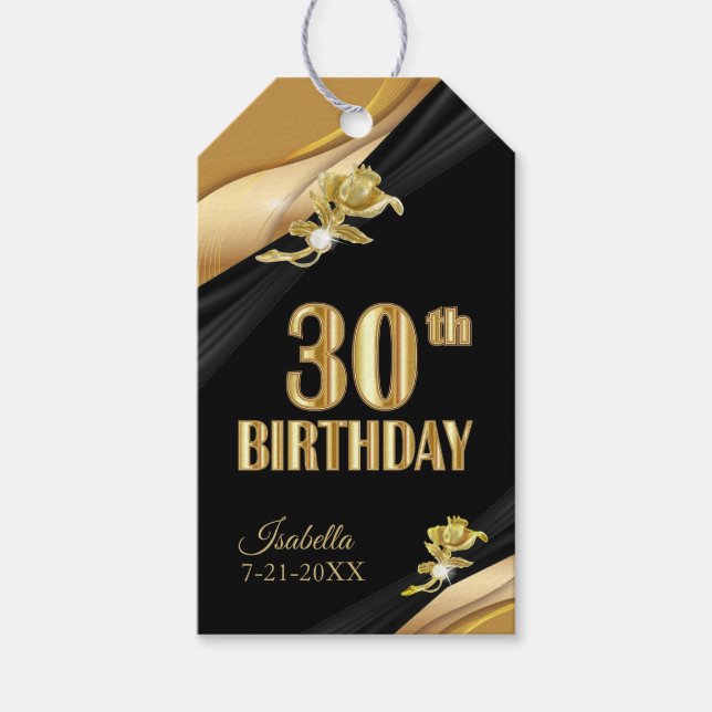 30th Birthday - Thank You Gift Tags (Front)