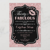 30th Birthday - Thirty Fabulous Rose Gold Black