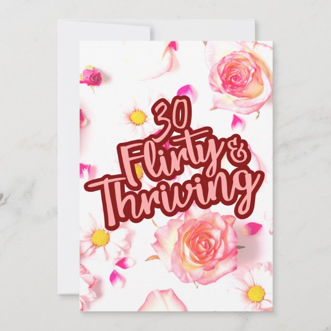 30th Birthday Thirty Flirty and Thriving Fun Pink Invitation (Front)