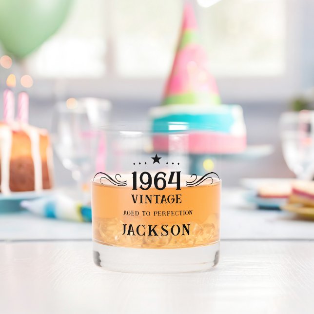 30th Birthday Vintage 1964 Whiskey Glass (Insitu (Birthday))