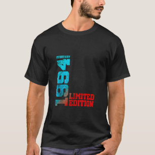 30th Birthday Vintage 1994 February 30 Years Men W T-Shirt