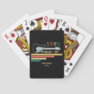 30th Birthday Vintage Guitar Lover Best Of 1992 Playing Cards