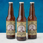 30th Birthday Vintage Retro Crown Add Your Photo<br><div class="desc">Vintage retro distressed style milestone 30th Birthday Party supplies beer labels. Elegant birthday party supplies. Insert your own photo. Template provided so easily personalised. Note the photo will be the same colours as you use. The design is also available with other age milestones. Matching party supplies (Banners, posters, paper plates,...</div>