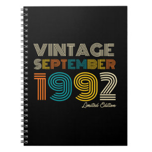 30th Birthday Vintage September 1992 Limited Edtn. Notebook