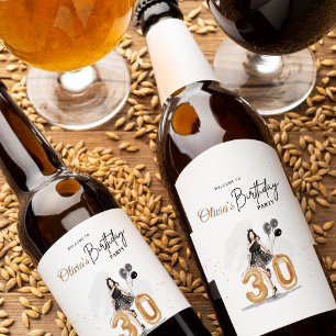 30th birthday welcome sign,  wine label