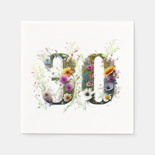 30th Birthday Wildflowers Happy Birthday Napkin