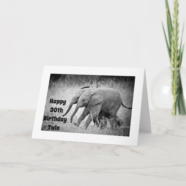 **30th BIRTHDAY** WISH TO MY ***TWIN*** Card (Front)