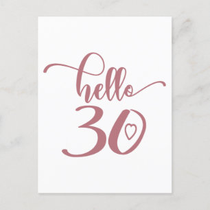 30th Birthday Women Hello 30 Cute 30 Years Old Postcard