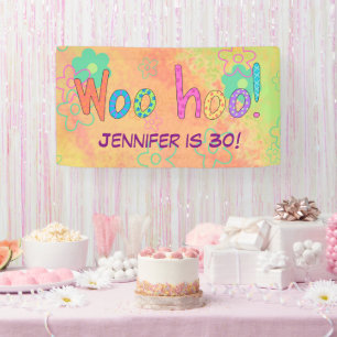 30th Birthday WooHoo Name Personalised Banner