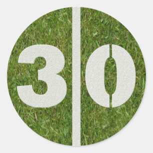 30th Birthday Yard Football Sticker
