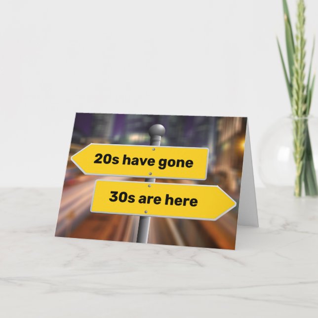 30th Birthday Yellow Street Signs Add Your Name Card (Front)