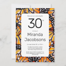 30th butterfly wings colourful modern custom