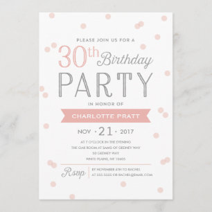 30th Confetti Party Invitation   Birthday