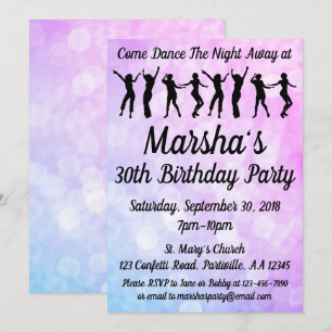 30th Dance Party Birthday Party Invitation