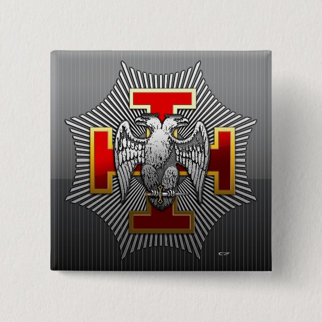 30th Degree: Knight Kadosh 15 Cm Square Badge (Front)
