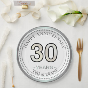 30th diamond anniversary Paper Plate