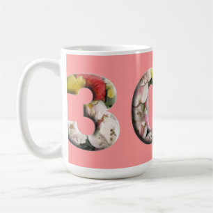 30th Floral Milestone Personalised Mug 