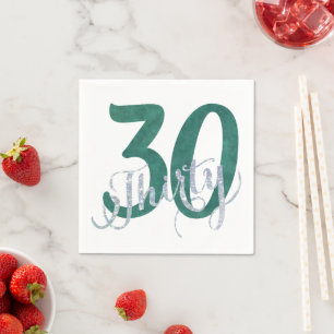 30th Green   Custom Birthday Anniversary Party   Napkin
