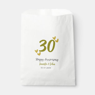 30th happy anniversary golden grey wedding couple favour bags
