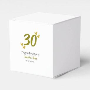 30th happy anniversary golden grey wedding couple favour box