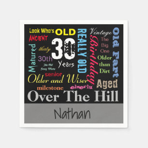 30th Happy BIrthday in a Graffiti Style Napkin