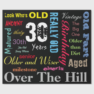 30th Happy Birthday in a Large Graffiti Design Wrapping Paper