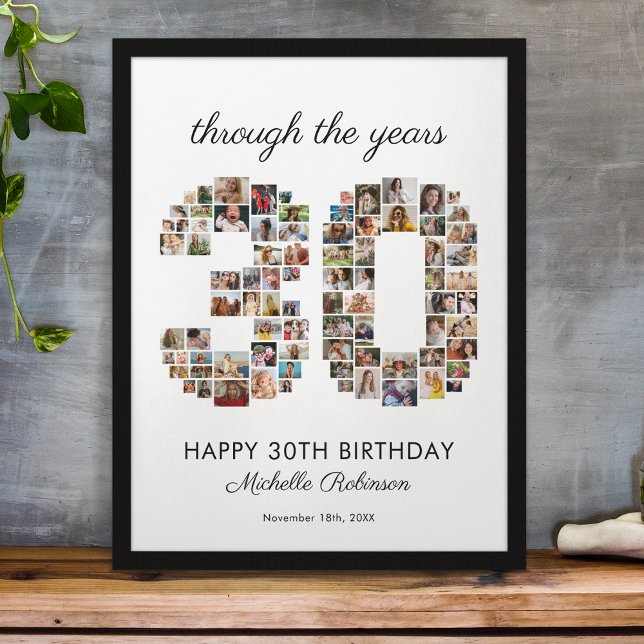 30th Happy Birthday Photo Collage Poster (Creator Uploaded)