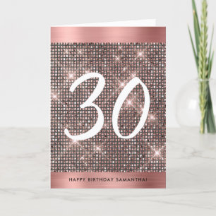 30th Happy Birthday Trendy Chic Card