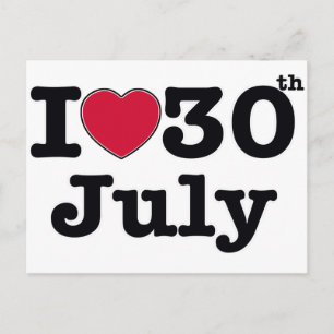 30th july my day of birthday postcard