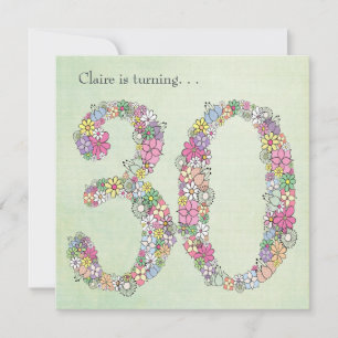 30th Ladies Birthday Party Custom Invitation