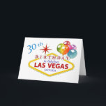 30th Las Vegas Birthday Card Standard (5" x 7")<br><div class="desc">30th Las Vegas Birthday Card Standard (5" x 7") with Envelope</div>