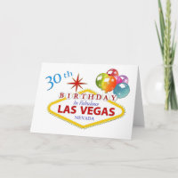30th Las Vegas Birthday Card Standard (5" x 7")