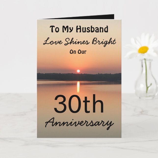 30th Love Shines Bright Husband Anniversary Card (Small Plant)