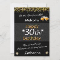 30th Mans Birthday Card vintage